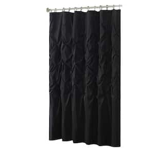 72.00 in. W x 72.00 in. L Tufted Semi-Sheer Polyester Shower Curtain in Black