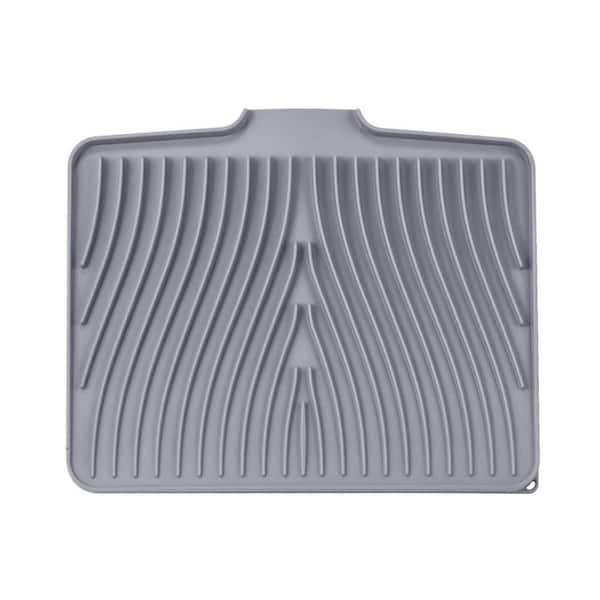 15.8in. x 13in. Silicone Dish Drying Mat Non-Slip Heat Resistant Kitchen Counter Pad w/ Built-In Drain for Quick Drying