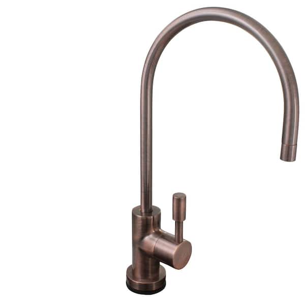 Westbrass 11 in. Contemporary 1-Lever Handle Cold Water Dispenser Faucet, Antique Copper