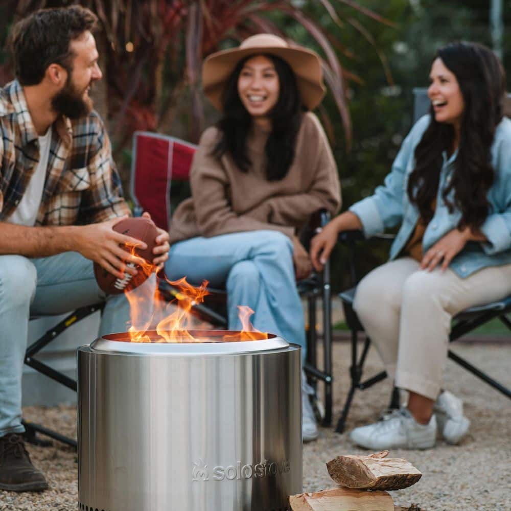 Silver Stainless Steel Smokeless Wood Burning Fire Pit