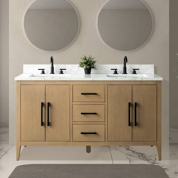 Vanity Art 60 in. W x 22 in. D x 34 in. H Double-Sink
