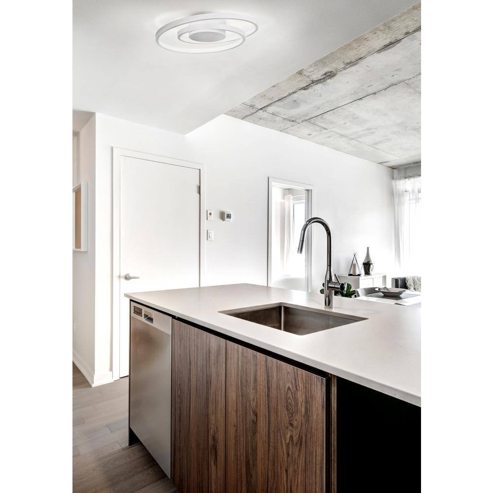 Livana 16" Matte White LED Flush Mount Light