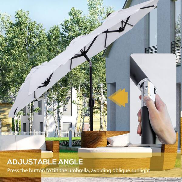 large white patio umbrella Saint-Tropez 3m The easy Westin Outdoor 50 Lbs White