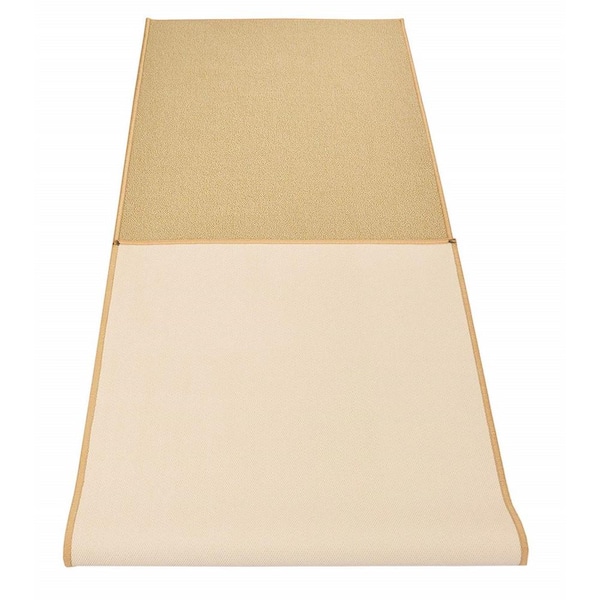 Rugstylesonline Rubber Collection Solid Beige 32 In Width X Your Choice Length Custom Size Runner Rug
