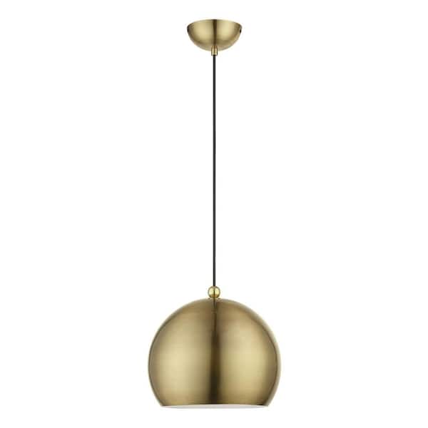 AVIANCE LIGHTING Hallshire 1-Light Antique Brass Island Globe Pendant