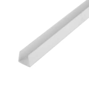 1/2 in. D x 1/2 in. W x 72 in. L White Styrene Plastic U-Channel Moulding Fits 1/2 in. Board, (10-Pack)