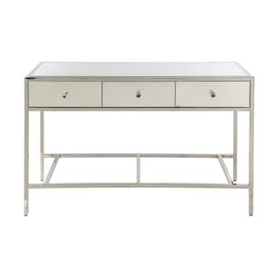 Weigela 48 in. Chrome Rectangle Mirrored Console Table