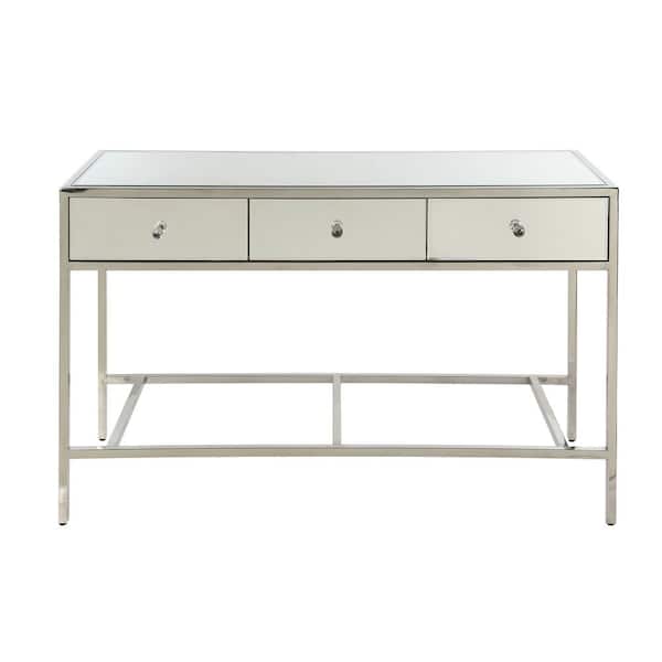 Acme Furniture Weigela 48 in. Chrome Rectangle Mirrored Console Table
