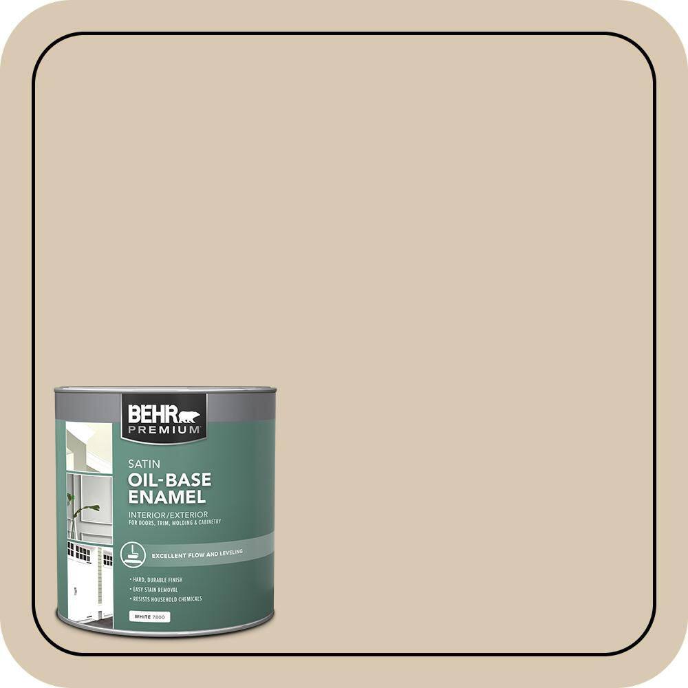 BEHR 1 qt. #MS-41 Sandstone Beige Oil-Based Satin Enamel Interior ...