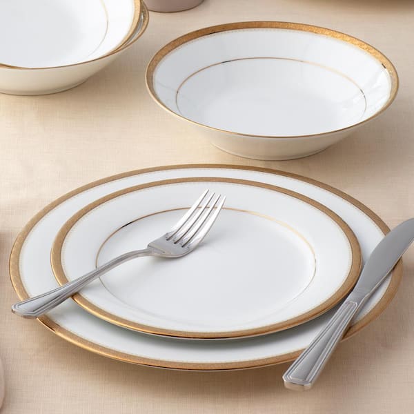 Noritake Charlotta Gold 12-Piece (Gold) Porcelain Dinnerware Set