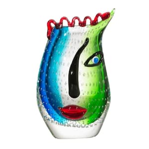 Solange 11.5 in. Glass Vase with Multi-Colored Finish