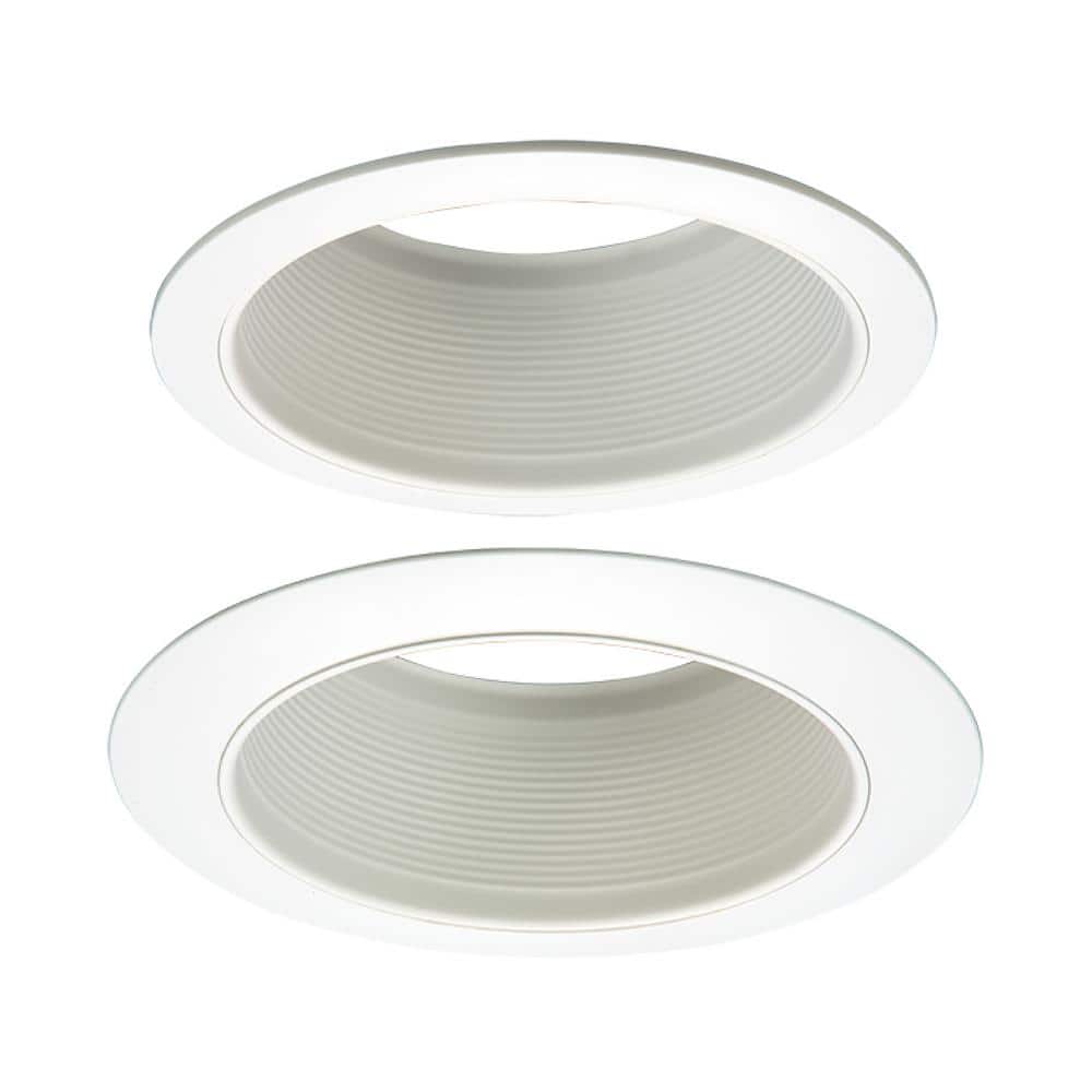 E26 Series 6 in. White Recessed Ceiling Light Fixture Trim with White Straight Side Metal Baffle price history on PriceWatchPro
