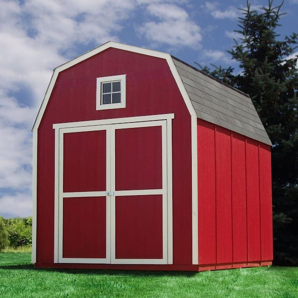 Handy Home Products Installed Montana 8 ft. x 10 ft. Wood Storage Shed with Autumn Brown Shingles