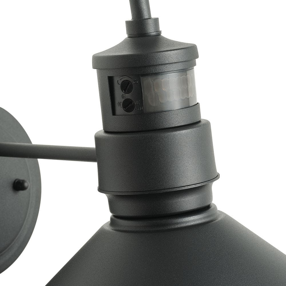 Black Metal Dimmable Motion Sensor Outdoor Wall Sconce