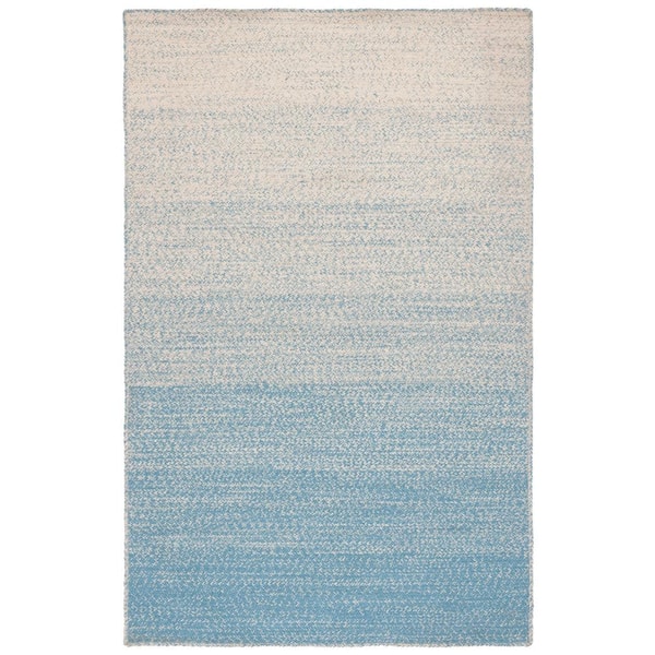 Natural Fiber 6 ft. x 9 ft. Natural/Light Blue Ombre Area Rug