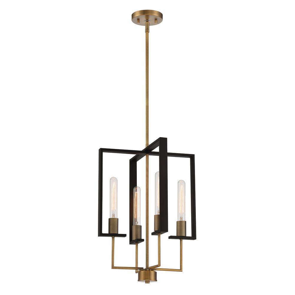 Chicago PM 20.5" Angular Brass & Black Indoor/Outdoor Pendant Light