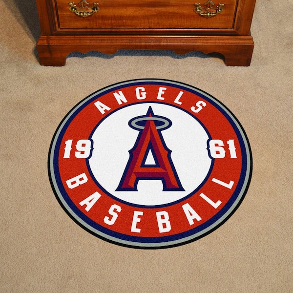 27 Los Angeles Angels Round Baseball Mat - Floor Rug - Area Rug - MLB