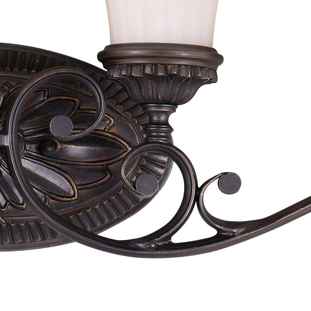 Avenant Traditional Venetian Bronze 4-Light Vanity with Etched White Glass