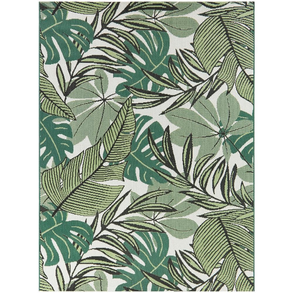 Green 7 ft. x 9 ft. Botanical Indoor/Outdoor Patio Area Rug price history on PriceWatchPro