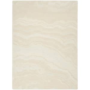 Graceful Ivory 8 ft. x 10 ft. Abstract Contemporary Area Rug
