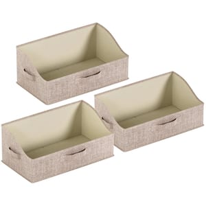 Collapsible Trapezoid Shelf Storage Basket Bin (3 Pack)