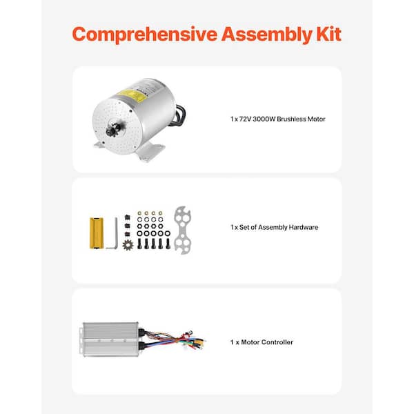 3000w Ebike Conversion Kit VEVOR 60V 3000W Brushless Motor Go Kart