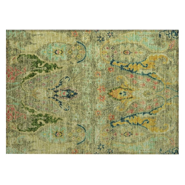 Chantille Machine Washable Indoor/Outdoor Abstract ACN1932 Green 2 ft. x 3 ft. Accent Rug