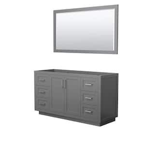 Miranda 59.25 in. W x 21.75 in. D Single Bath Vanity Cabinet Only with Mirror in Dark Gray