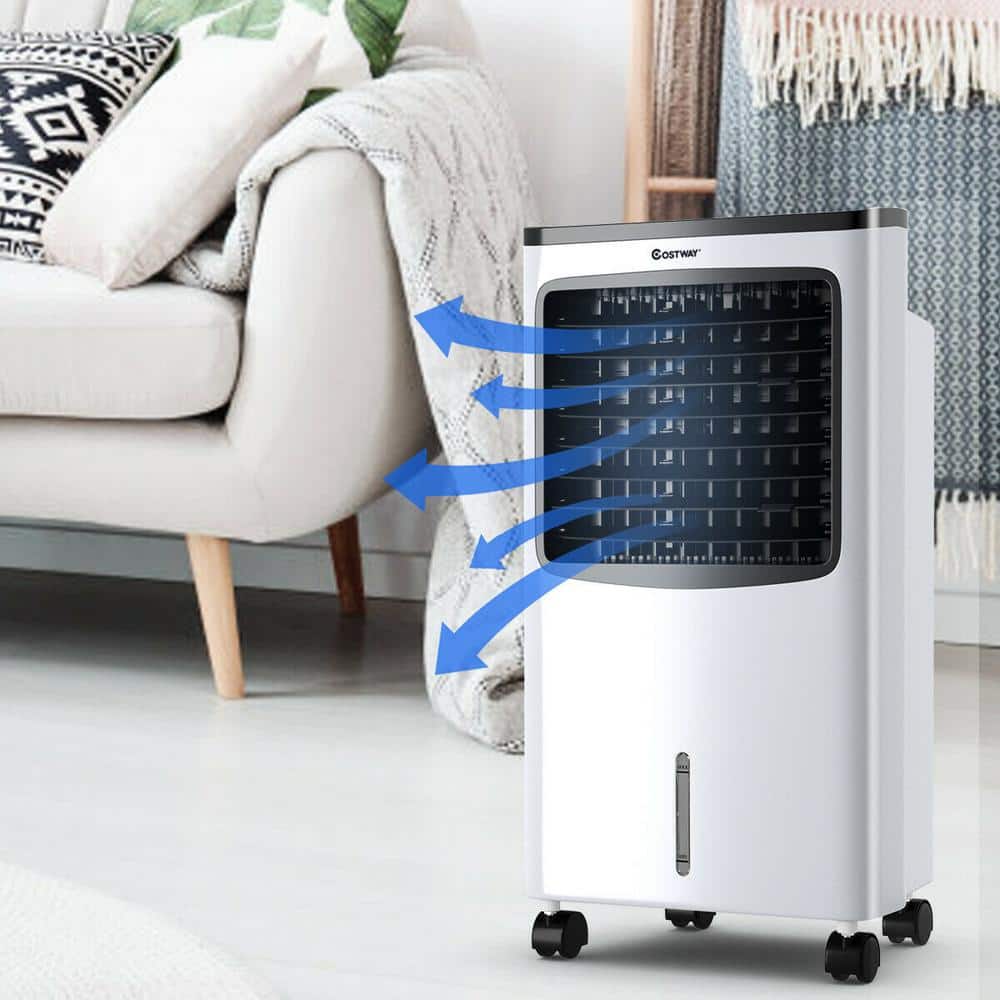White Portable Tower Air Conditioner with Remote Control