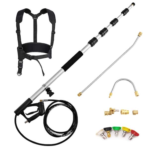 Costway 18 ft. Telescoping Pressure Washer Extension Wand Kit with 5 Spray Nozzles