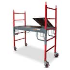 Buildman Baker Style Scaffold 6.3 ft. x 6.3 ft. x 2.6 ft. Rolling Mobile Work Platform with Wheels, 1500 lbs. Capacity