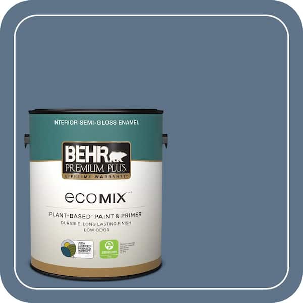 1 gal. #580F-6 Lost Atlantis Semi-Gloss Enamel EcoMix Plant-Based Interior Paint & Primer