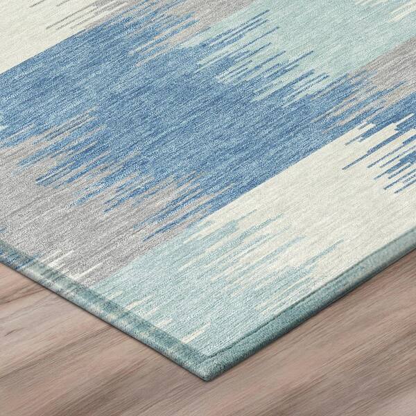 Chantille Machine Washable Indoor/Outdoor Abstract ACN2912 Denim 9 ft. x 12 ft. Area Rug