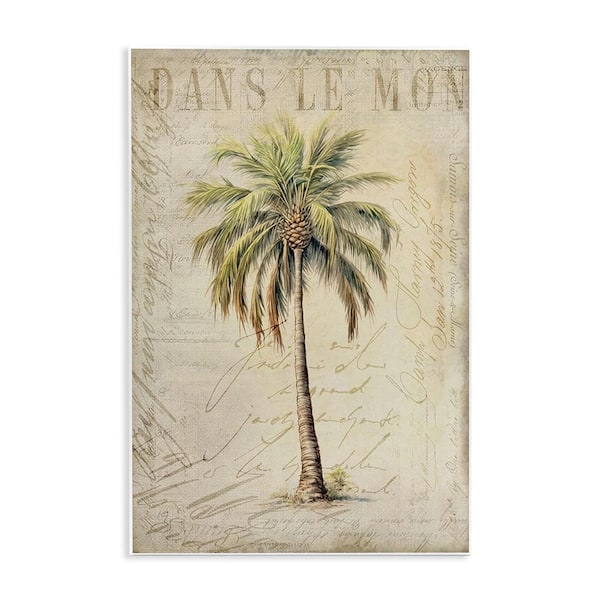 Vintage Palm Tree by Andrea Haase 1-Piece Unframed Nature Graphic Art Print 15 in. x 10 in.