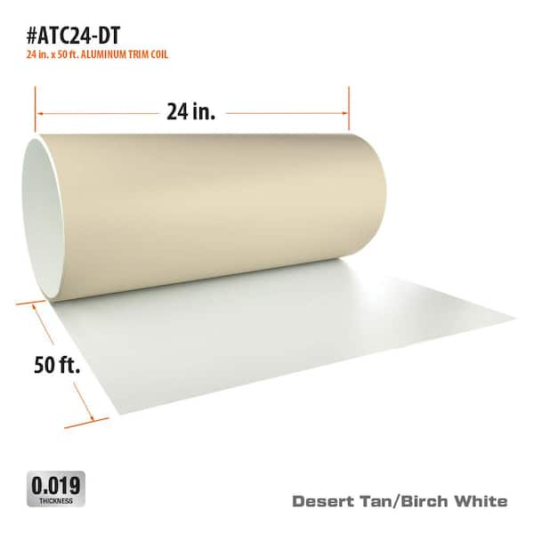 Gibraltar Building Products 24 in. x 50 ft. Copper Penny Over Birch White  Aluminum Trim Coil ATC24-CP - The Home Depot