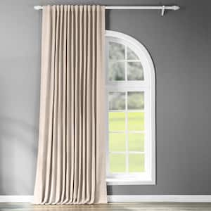 Egg Nog Polyester Solid 100 in. W x 120 in. L Rod Pocket Blackout Curtain