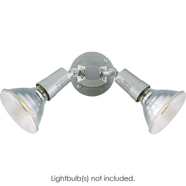 Volume Lighting 2-Light Silver Gray Outdoor Flood Light