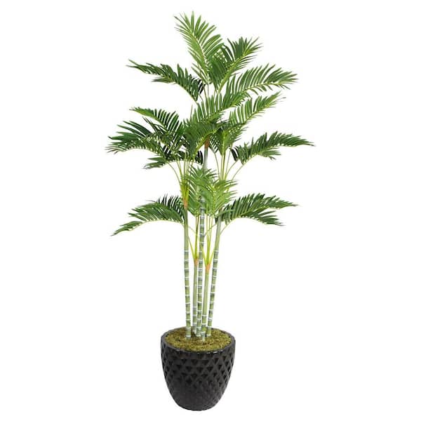 VINTAGE HOME 74 in. Tall Palm Tree in 16 in. Fiberstone Planter