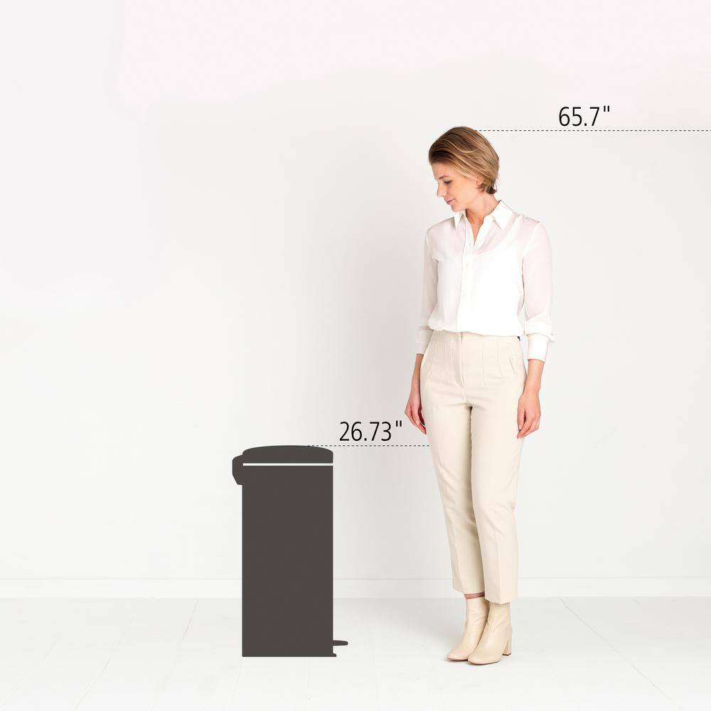 Satin Taupe 8-Gallon Fingerprint Resistant Step-On Trash Can
