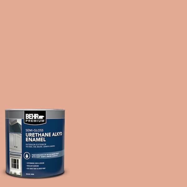 BEHR PREMIUM 1 qt. #M190-4 California Coral Semi-Gloss Enamel Urethane Alkyd Interior/Exterior Paint
