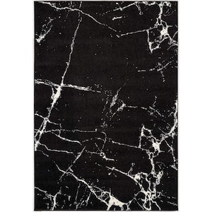Bernadette Grey 5 ft. x 8 ft. Abstract Polyester Area Rug