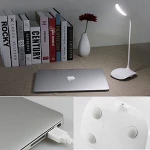 12 in. Touch Sensitive White LED Desk Lamp with 3-Level Dimmer