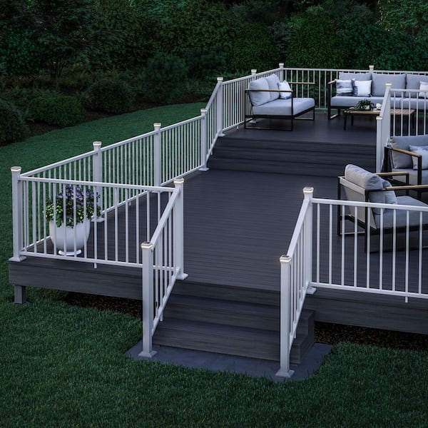 Aura 4 in. x 4 in. White Plastic Solar Post Cap (2-Pack)