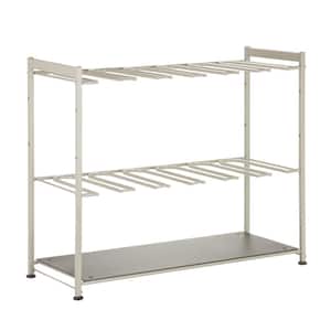 Silver Steel Entryway or Closet Hanging Boot Storage and Drying Rack
