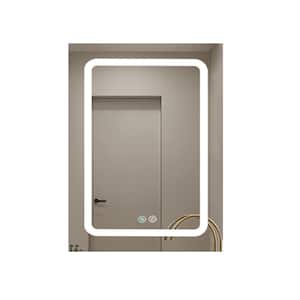20 in. W x 30 in. H Rectangular Black Aluminum Surface Mount Medicine Cabinet with Mirror and Dimmer, Door Swing Left