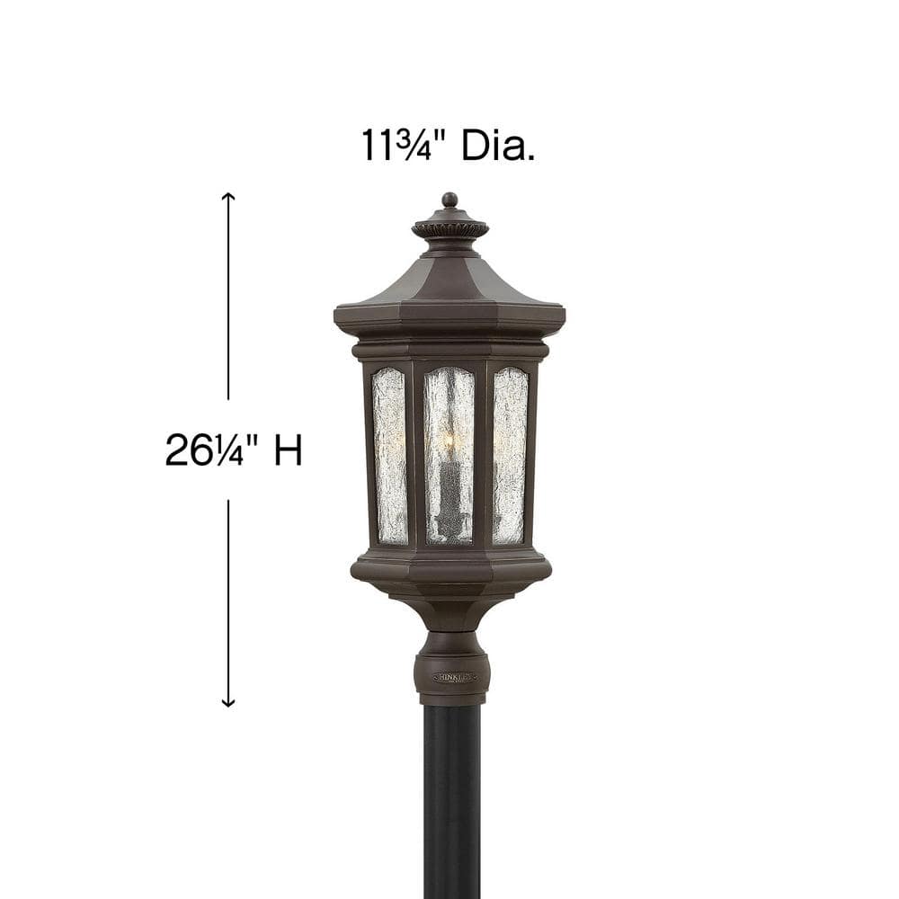 Raley Oil Rubbed Bronze LED Outdoor Lantern with Clear Seedy Glass
