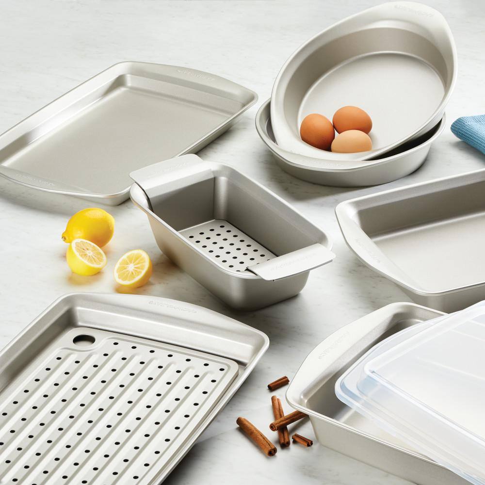 Silver Nonstick 10-Piece Heavy Gauge Steel Bakeware Set