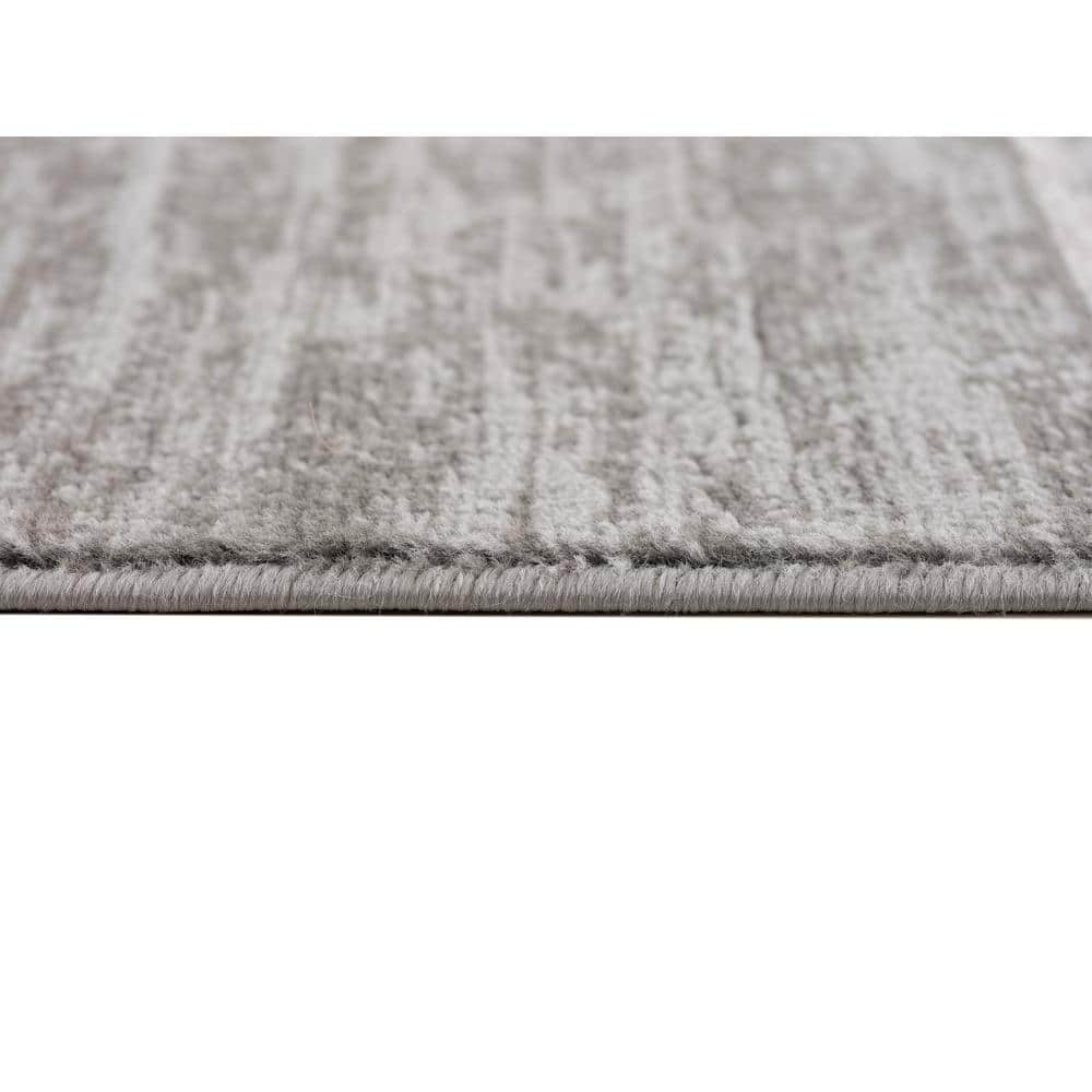 Retro Modern Purple & Grey Geometric Synthetic Area Rug 2'x3'