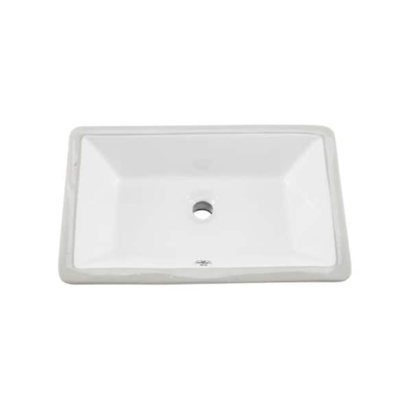 Ipt Sink Company Rectangular Glazed, Rectangular Vanity Sinks White