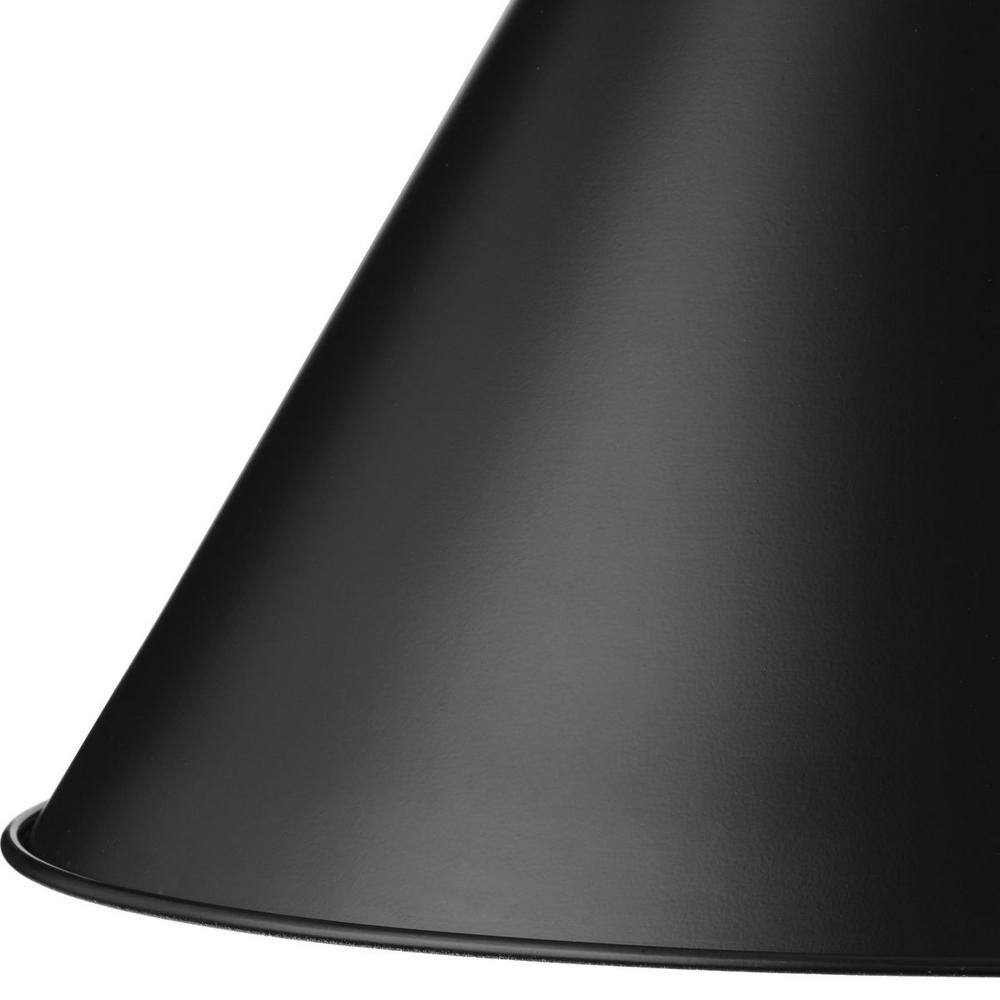 Hinton Matte Black 16" Cone Pendant Light